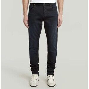 G-Star Raw 3301 Slim Jeans Men’s 34x38 Washed Mercury Black Stretch Button Fly